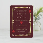 Invitation Deep Burgundy Casino Las Vegas Poker Wedding (Debout devant)