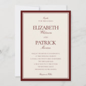 Invitation Deep Burgundy Formal Modern Classic Estate Wedding (Devant)