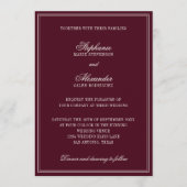 Invitation Deep Burgundy Ivory Crest Old Money Photo Wedding (Devant)