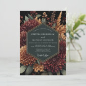 Invitation Deep Burgundy Moody Bloom Wedding (Debout devant)