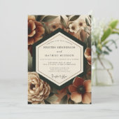 Invitation Deep Burgundy Moody Bloom Wedding (Debout devant)