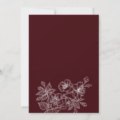 Invitation Deep Burgundy White Floral Line Art | Wedding (Dos)