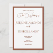 Invitation Deep Copper Minimalist Modern Calligraphy Wedding (Devant)