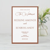 Invitation Deep Copper Minimalist Modern Calligraphy Wedding (Debout devant)