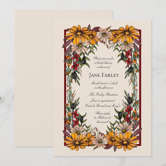 Invitation Deep Daisy Hues (Devant / Derrière)