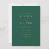 Invitation Deep Forest Green & Gold Mariage (Devant)