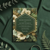 Invitation Deep Green Botanical Opulence Wedding