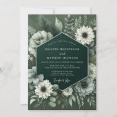 Invitation Deep Green Lush Botanical Wedding (Devant)