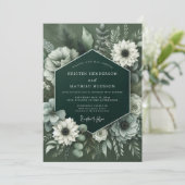 Invitation Deep Green Lush Botanical Wedding (Debout devant)
