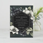Invitation Deep Green Moody Bloom Wedding (Debout devant)