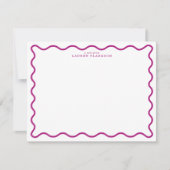 Invitation Deep Magenta Modern Wavy Border Note Card (Devant)