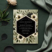 Invitation Deep Olive Botanical Romance Wedding