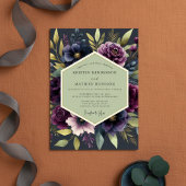 Invitation Deep Plum Bloom Autumn Wedding