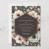Invitation Deep Plum Floral Romantic Wedding (Devant)