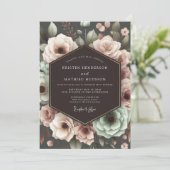 Invitation Deep Plum Floral Romantic Wedding (Debout devant)