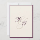 Invitation Deep Plum Ivory Monogram Glam | Mariage Argenté (Dos)