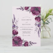 Invitation Deep Purple Ethereal Spring Wedding (Debout devant)