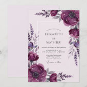 Invitation Deep Purple Ethereal Spring Wedding (Devant / Derrière)