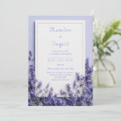 Invitation Deep Purple Lavender Rustic Gold Frame (Debout devant)
