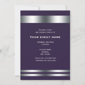 Invitation Deep Purple & Silver Elegant Diner Party Event (Devant)