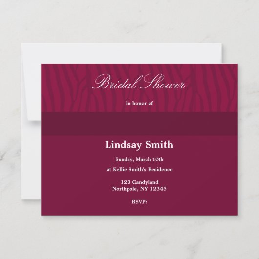 Invitation Deep Red Bridal Shower (Devant)