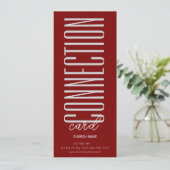 Invitation Deep Red Church Connection Card (Debout devant)