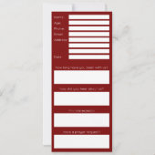 Invitation Deep Red Church Connection Card (Dos)