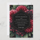 Invitation Deep Red Floral Opulent Wedding (Devant)