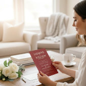 Invitation Deep Red Formal Typography Wedding Invite