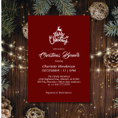 Invitation Deep Red Joyeux Noël Bridal Brunch