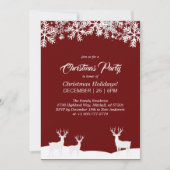 Invitation Deep Red Joyeux Noël Party (Devant)