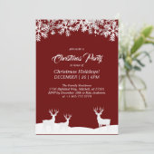 Invitation Deep Red Joyeux Noël Party (Debout devant)