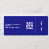 Invitation Deep Red, Navy Blue & Gold Cinema Ticket (Dos)