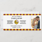 Invitation Deep Red, Navy Blue & Gold Cinema Ticket (Devant)