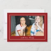 Invitation Deep Red Old Money Will You Be My Bridesmaid Card (Dos)