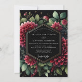 Invitation Deep Red Opulent Bloom Wedding (Devant)