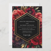 Invitation Deep Red Opulent Floral Wedding (Devant)