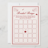Invitation Deep Red Valentine Bridal Shower Bingo Game Card (Devant)