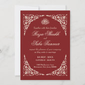 Invitation Deep Ruby Islamic Wedding (Devant)