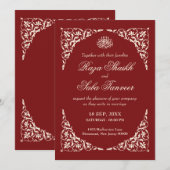 Invitation Deep Ruby Islamic Wedding (Devant / Derrière)