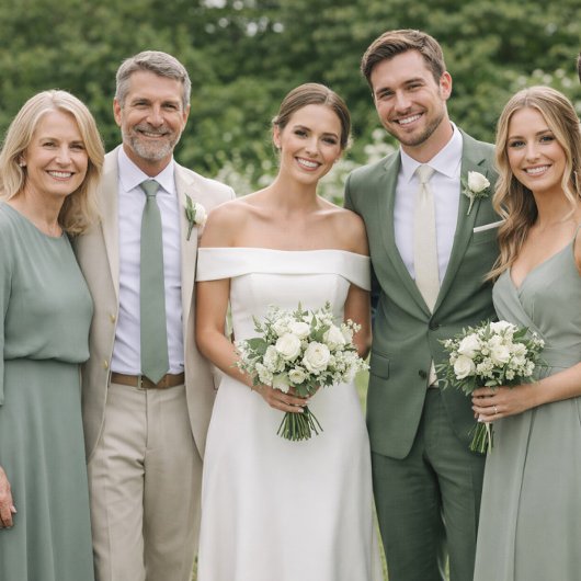 Invitation Deep Sage Wedding Attire Color Palette