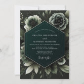 Invitation Deep Teal Botanical Enchantment Wedding (Devant)