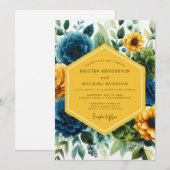 Invitation Deep Teal Floral Whimsy Wedding (Devant / Derrière)