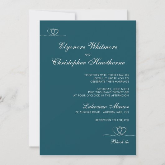 Invitation Deep Teal Modern Chic Mix and Match Wedding (Devant)