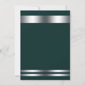 Invitation Deep Turquoise & Silver Elegant Diner Party Event (Dos)