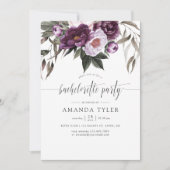 Invitation Deep Velvet Floral Bachelorette Party (Devant)