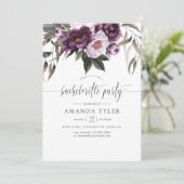 Invitation Deep Velvet Floral Bachelorette Party (Debout devant)