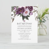 Invitation Deep Velvet Floral Bat Mitzvah (Debout devant)