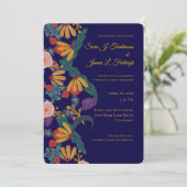 Invitation Deep Wildflower Garden Illustrated Wedding (Debout devant)