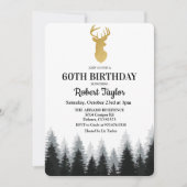 Invitation Deer Adulte Anniversaire Fête Forêt Arbre Invitati (Devant)